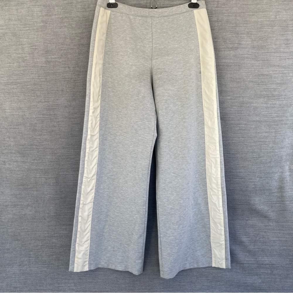 Stylish Gray Track Pants with Cream Accents